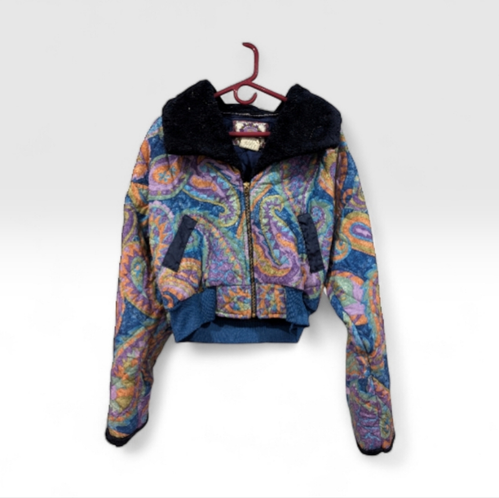 VINTAGE 1987 MANAGER Quilted Bomber Jacket – M